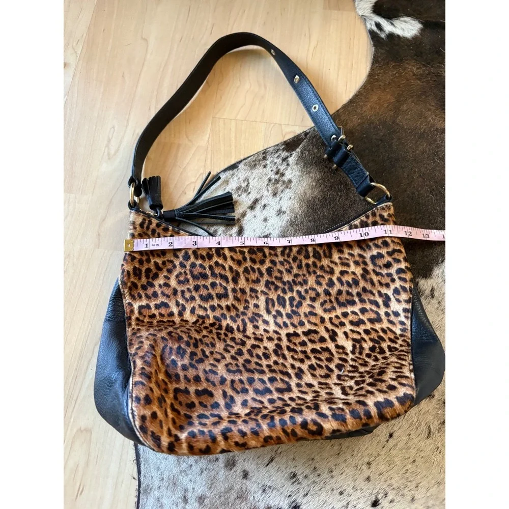 TALBOTS leopard print hair on hide hobo‎ shoulder bag